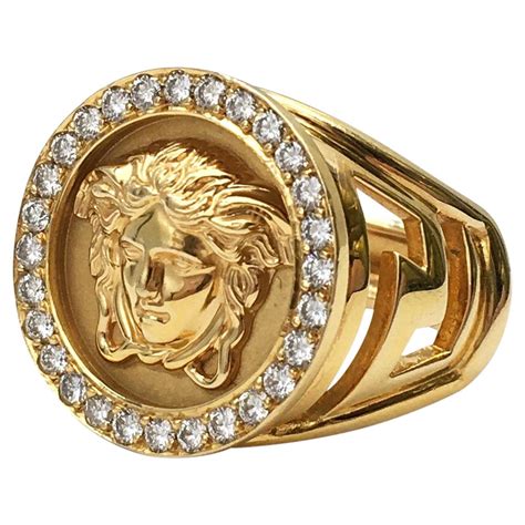 versace italy men's medusa ring|18k Versace ring.